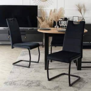 Scaun LOPEZ din velur negru