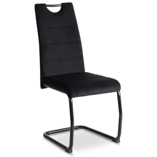 Scaun LOPEZ din velur negru