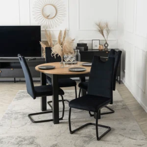 Scaun LOPEZ din velur negru