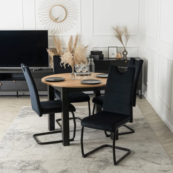 Scaun LOPEZ din velur negru