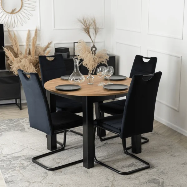 Scaun LOPEZ din velur negru