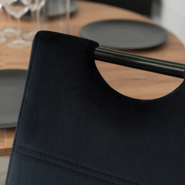 Scaun LOPEZ din velur negru