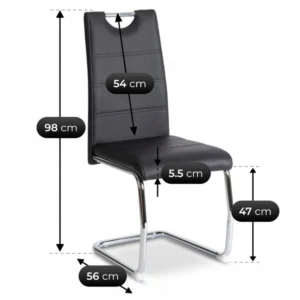 Scaun LOPEZ Negru Piele ecologică