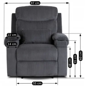 product-3161-14 Scaun reclinabil din catifea gri TORRES