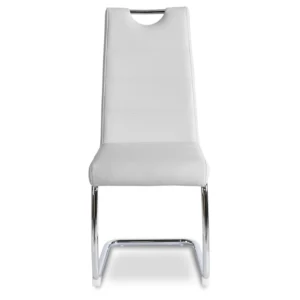 Scaun LOPEZ Alb din piele ecologică