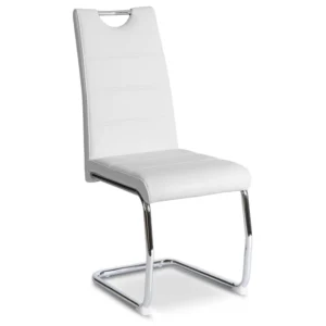 Scaun LOPEZ Alb din piele ecologică