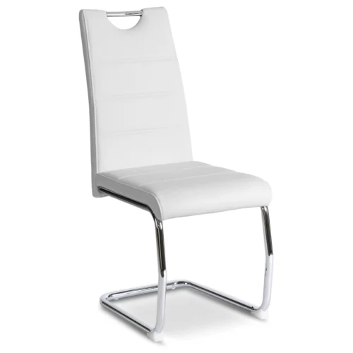 Scaun LOPEZ Alb din piele ecologică