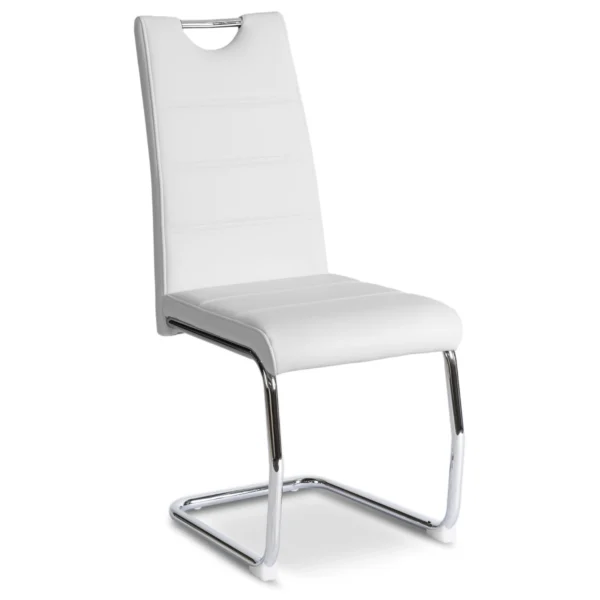 Scaun LOPEZ Alb din piele ecologică