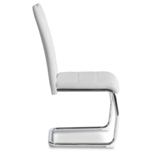 Scaun LOPEZ Alb din piele ecologică
