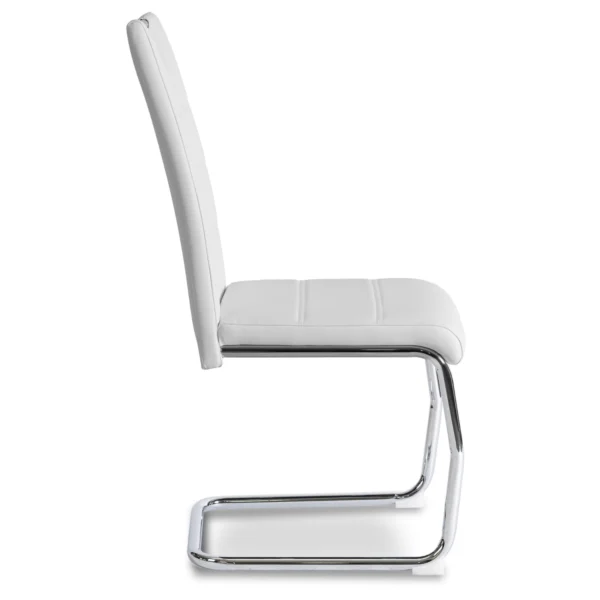 Scaun LOPEZ Alb din piele ecologică