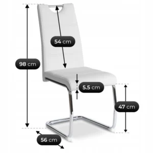 Scaun LOPEZ Alb din piele ecologică