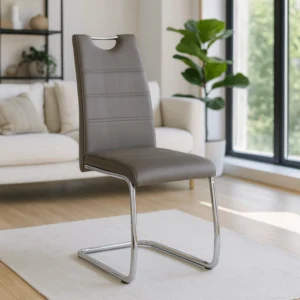 Scaun LOPEZ din piele ecologică gri