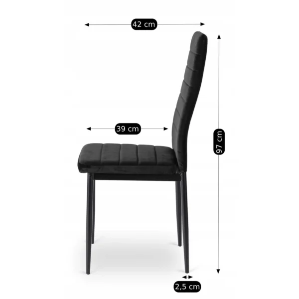 Scaun NARIS negru velur