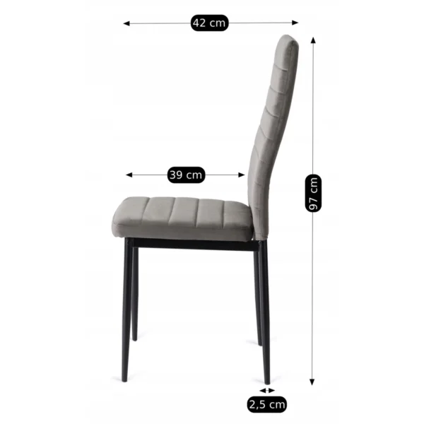 Scaun NARIS din velur gri