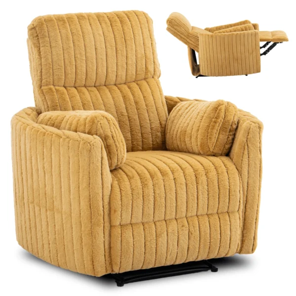 product-3166-0 Scaun reclinabil RAUL din țesătură plusată de culoare muștar