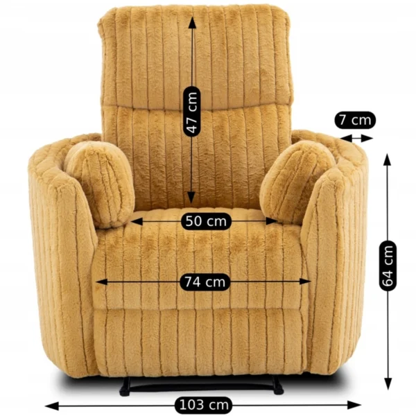 product-3166-10 Scaun reclinabil RAUL din țesătură plusată de culoare muștar