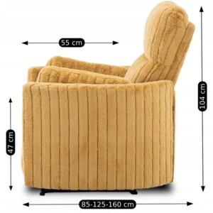 product-3166-11 Scaun reclinabil RAUL din țesătură plusată de culoare muștar