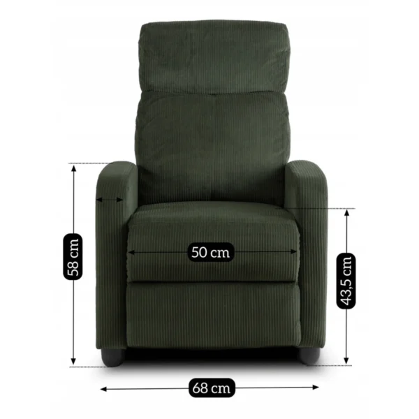 product-3167-11 Scaun reclinabil DANNY din catifea verde