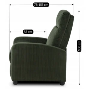 product-3167-12 Scaun reclinabil DANNY din catifea verde