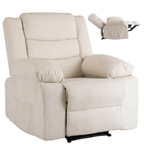 Scaun reclinabil ARTURO din catifea bej