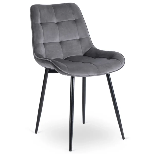 Scaun CHRIS din velur gri — MOBILA