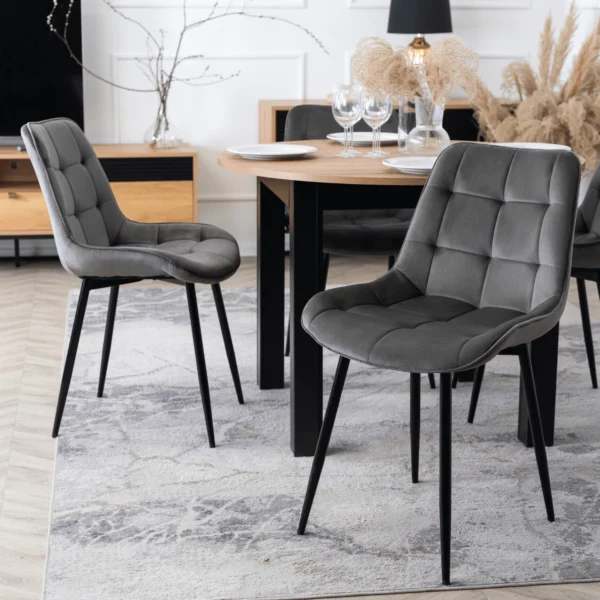 Scaun CHRIS din velur gri — MOBILA