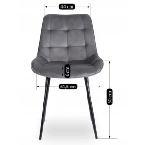 Scaun CHRIS din velur gri — MOBILA