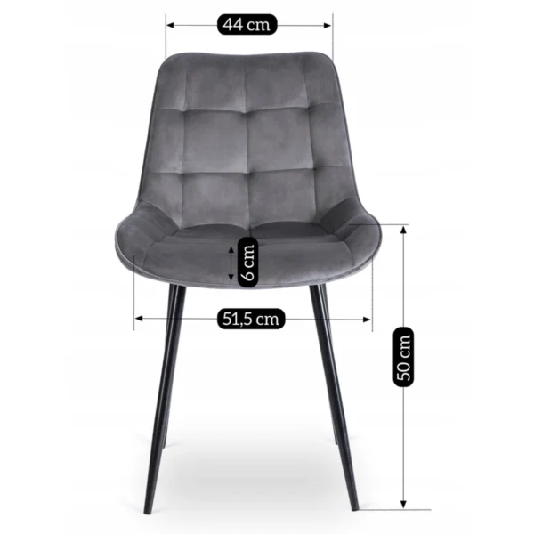 Scaun CHRIS din velur gri — MOBILA