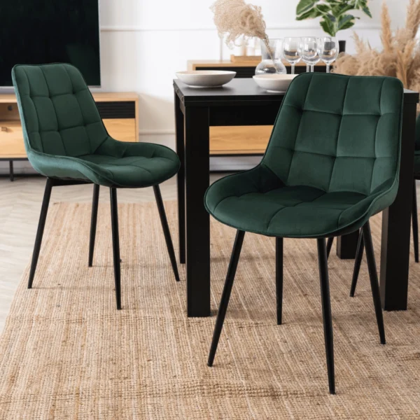 Scaun CHRIS în velur verde — MOBILA