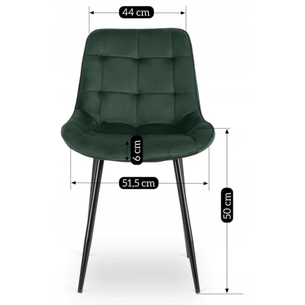 Scaun CHRIS în velur verde — MOBILA
