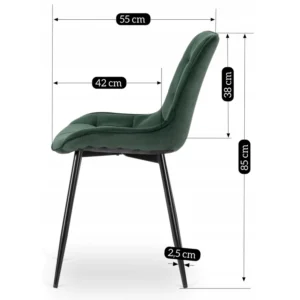 Scaun CHRIS în velur verde — MOBILA