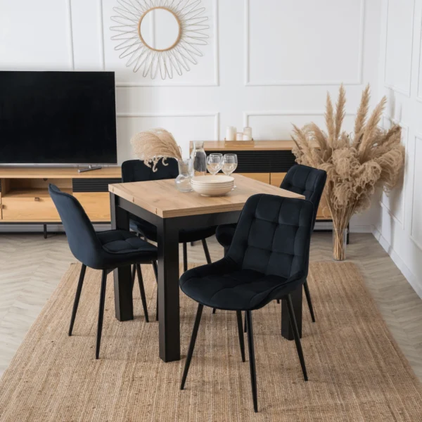 Scaun CHRIS din velur negru