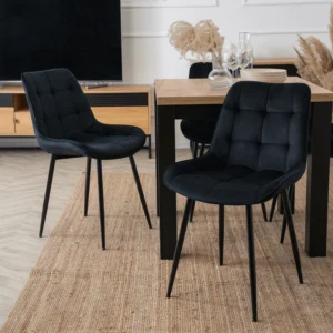 Scaun CHRIS din velur negru