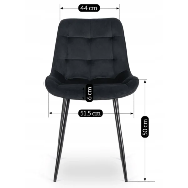 Scaun CHRIS din velur negru