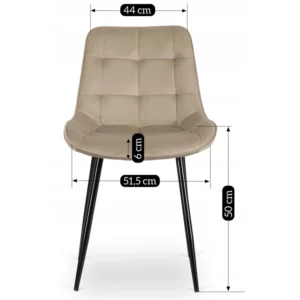 Scaun CHRIS bej, din catifea — MOBILA