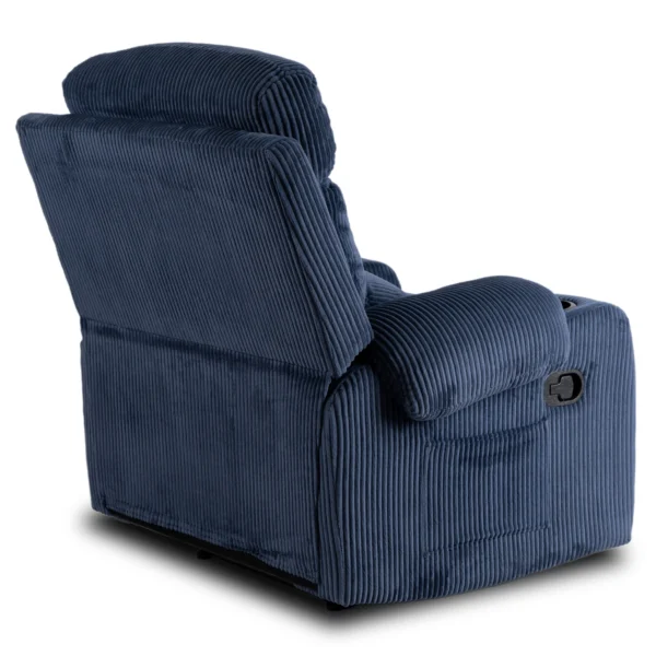 Scaun reclinabil TORRES din catifea albastră marin