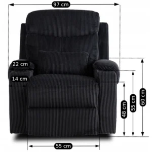 product-3179-11 Fotoliu reclinabil TORRES, catifea neagră