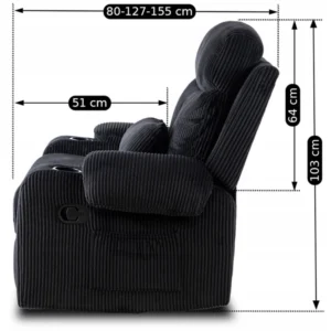 product-3179-12 Fotoliu reclinabil TORRES, catifea neagră