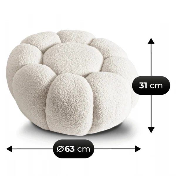 product-3180-6 Scaun pivotant PETTIT cu taburet, crem bouclé