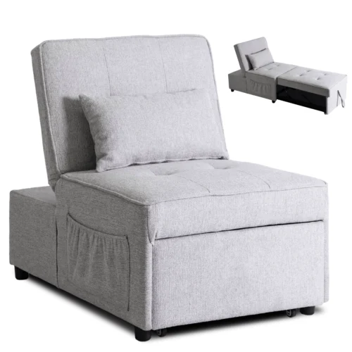 IBERIS Fotoliu reclinabil pentru dormit, 67 cm, gri