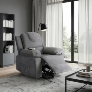 product-3186-0-1 Fotoliu de masaj electric rabatabil FENIX cu funcție de ridicare, gri — Fotolii de masaj