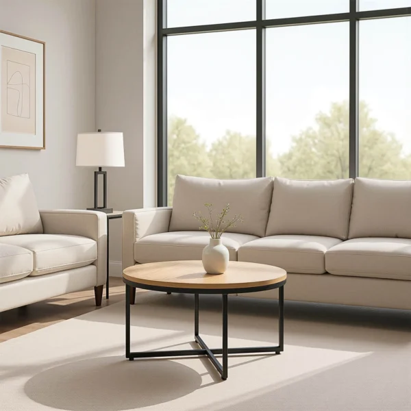 Măsuță de cafea HANTEL Stejar auriu/Negru