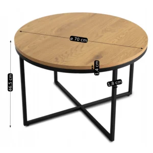 Măsuță de cafea HANTEL Stejar auriu/Negru