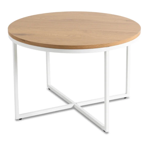 product-3191-2 Masă HANTEL Stejar auriu/alb — Măsuțe rotunde
