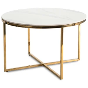 MARINE Masă din ceramică Marmură albă/Auriu
