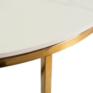 MARINE Masă din ceramică Marmură albă/Auriu