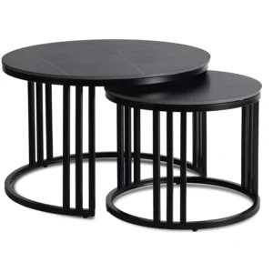 Set de masă ARON Marmură neagră/Auriu