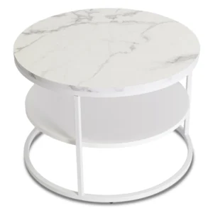 product-3198-2 BEST Masă din marmură albă — Măsuțe rotunde