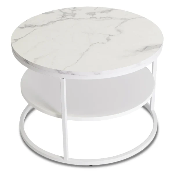 product-3198-2 BEST Masă din marmură albă — Măsuțe rotunde