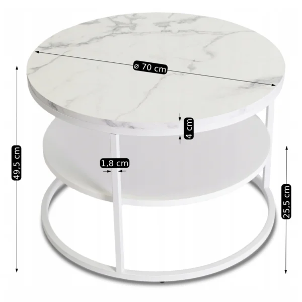 product-3198-5 BEST Masă din marmură albă — Măsuțe rotunde